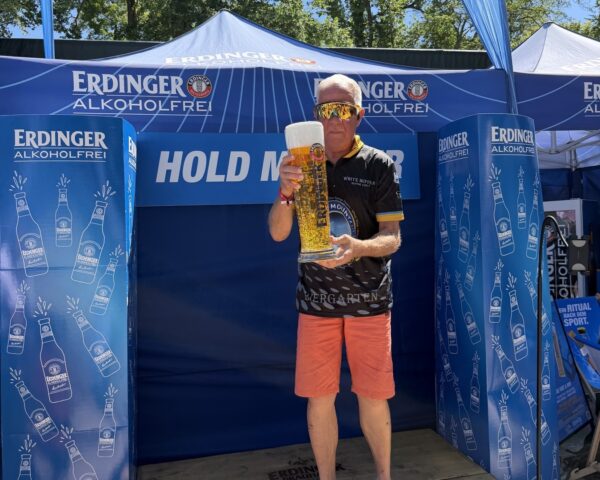 Dr. Michael Janssen Takes On the Masskrugstemmen at the Erdinger Biergarten